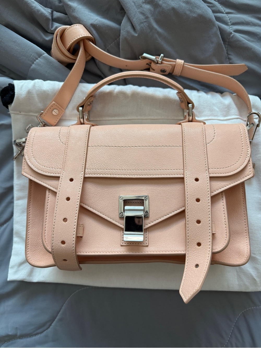 Proenza Schouler Tiny PS1 in Blush/Peach Pink with fresh silver hardware!